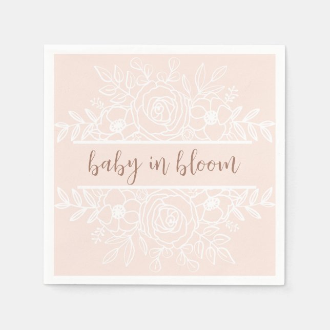 Pastel Pink Baby in Bloom Napkins Serviette (Vorderseite)