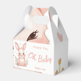 Pastel Pink Baby Shower Treat Box Cute Bunny Party Geschenkschachtel
