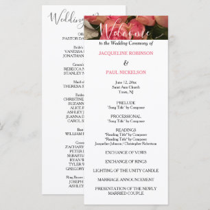 Pastel Pink Black Wedding Program Programm