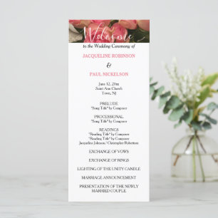 Pastel Pink Black Wedding Program Programm