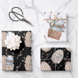 PASTEL PINK & BLAUE EASTER GESCHENKPAPIER SET