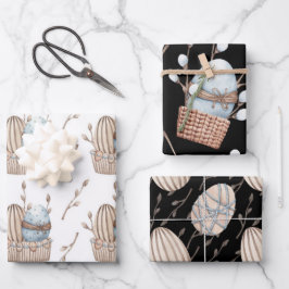 PASTEL PINK & BLAUE EASTER GESCHENKPAPIER SET