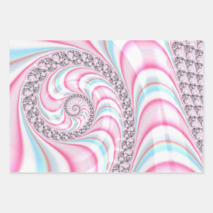 Pastel Pink Blue Candy Cane Spiral Geschenkpapier Set
