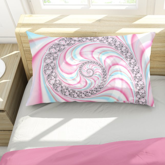 Pastel Pink Blue Candy Cane Spiral Kissenbezug (Von Creator hochgeladen)