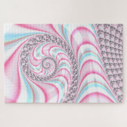 Pastel Pink Blue Candy Cane Spiral Puzzle