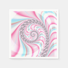 Pastel Pink Blue Candy Cane Spiral Serviette