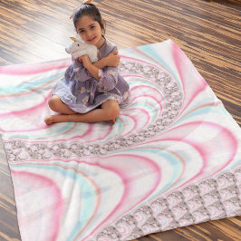 Pastel Pink Blue Candy Cane Spiral Sherpadecke