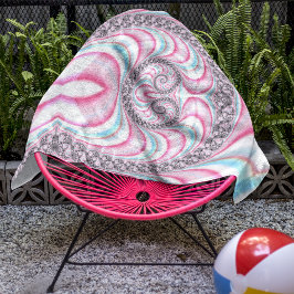 Pastel Pink Blue Candy Cane Spiral Strandtuch