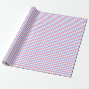 Pastel Pink Blue Gingham Karierter Karo Geschenkpapier