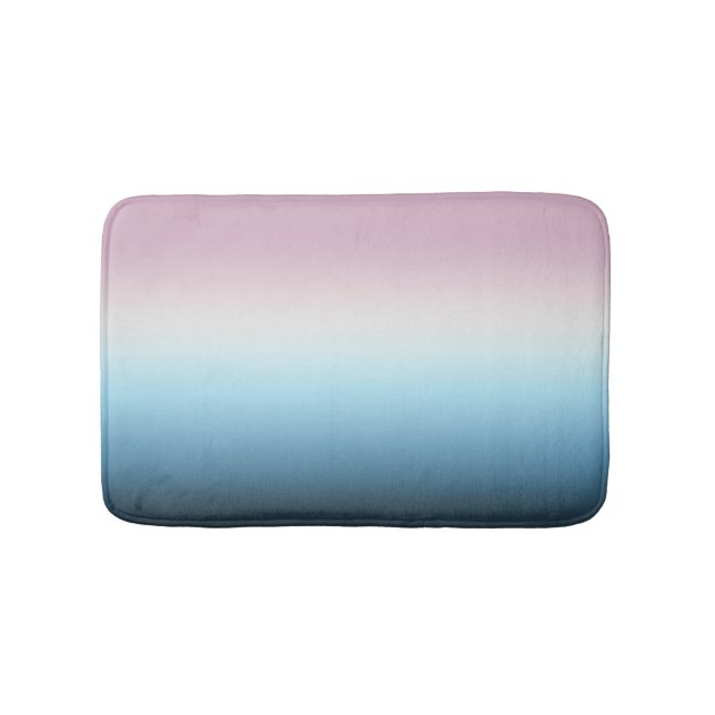 Pastel Pink & Blue Gradient Indigo Rose Ombre Badematte (Vorderseite)