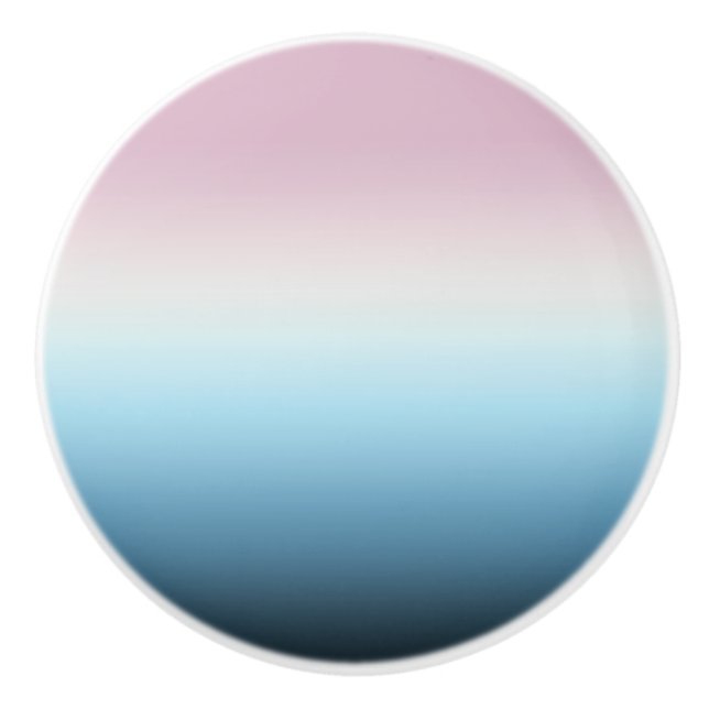 Pastel Pink & Blue Gradient Indigo Rose Ombre Keramikknauf (Vorderseite)