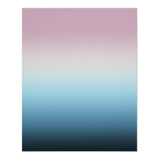 Pastel Pink & Blue Gradient Indigo Rose Ombre Poster (Vorderseite)