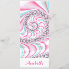 Pastel Pink Blue Spiral Fraktal Lesezeichen