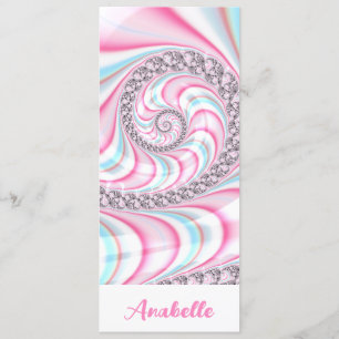 Pastel Pink Blue Spiral Fraktal Lesezeichen