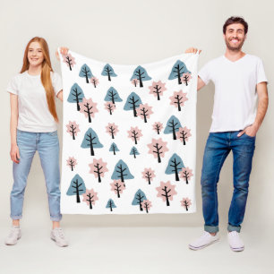 Pastel Pink Blue Tree Cookie Bell Star Weihnachten Fleecedecke