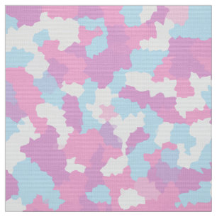 Pastel Pink Blue White Feminine Camouflage Stoff