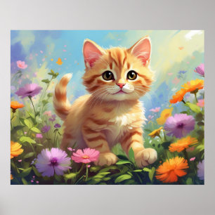 *~* Pastel Pink Blume Kitty 5:4 Kätzchen AP68 Poster