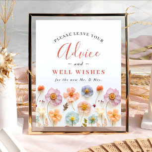 Pastel Pink Bohemische Wildblumen Beratung & Wünsc Poster