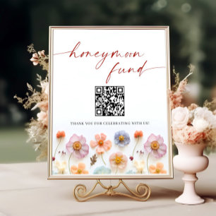 Pastel Pink Bohemische Wildblumen Flitterwochenfon Poster