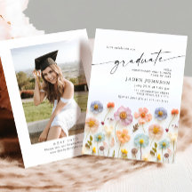 Pastel Pink Boho Wildblume Graduation Party Foto