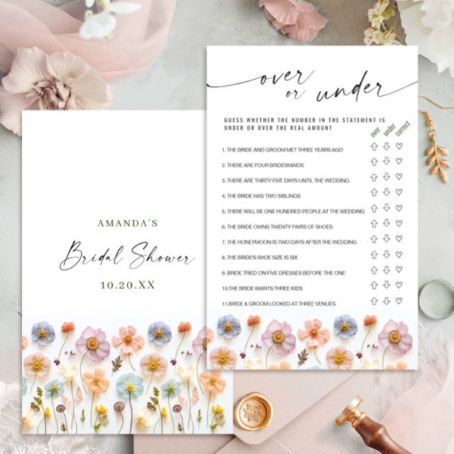 Pastel Pink Boho Wildblumen Brautparty Game (Von Creator hochgeladen)
