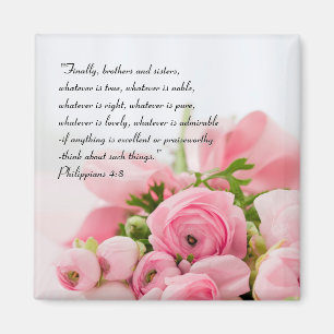 Pastel Pink Bouquet von Blume Bibelverse Magnet