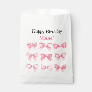 Pastel Pink Bow Birthday Treat Bag Geschenktütchen