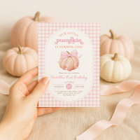 Pastel Pink Bow Pumpkin Fall 1. Geburtstag Party