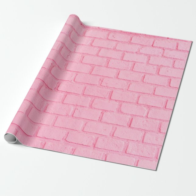 Pastel pink brick background wall textur. Pink Geschenkpapier (Ungerollt)