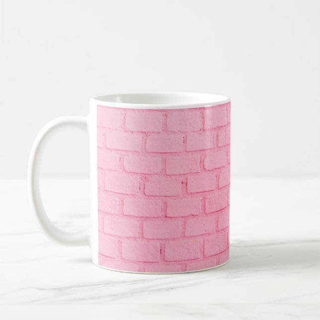 Pastel pink brick background wall texture. pink re kaffeetasse (Links)