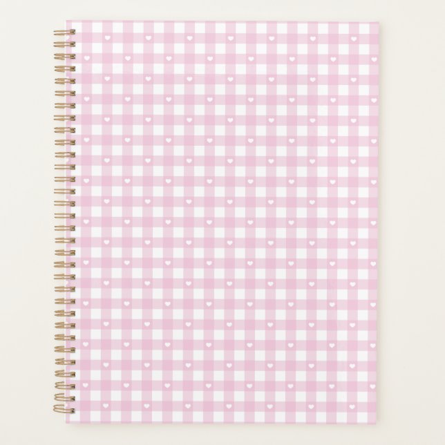 Pastel Pink Checks Planer (Vorderseite)