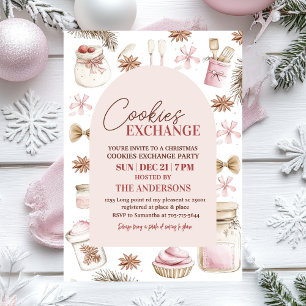 Pastel Pink Christmas Cookie Exchange Einladung