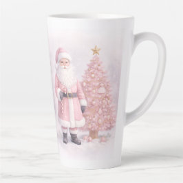 Pastel Pink Christmas Santa Milchtasse