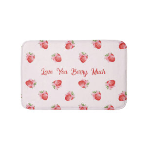 Pastel Pink Coquette Strawberry Personalisiert Badematte
