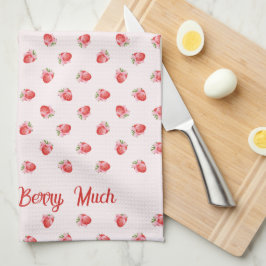 Pastel Pink Coquette Strawberry Personalisiert Geschirrtuch