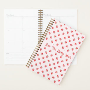Pastel Pink Coquette Strawberry Personalisiert Planer
