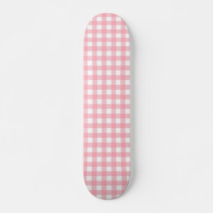 Pastel Pink Cottagecore Gingham Karos Skateboard