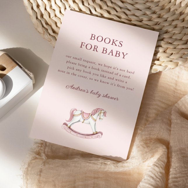 Pastel Pink Cute Carousel Girl Baby Shower Begleitkarte (Von Creator hochgeladen)