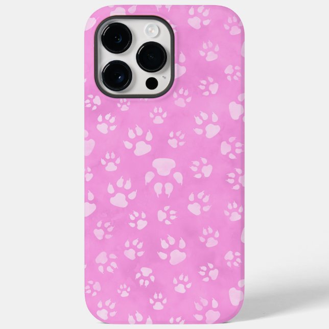 PASTEL PINK DOG PAWS Case-Mate iPhone HÜLLE (Rückseite)