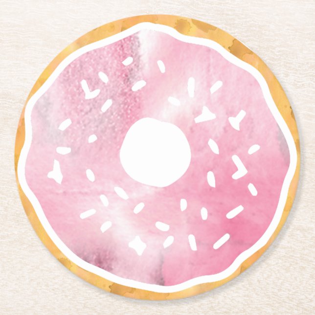 Pastel Pink Donut Untersetzer (Vorderseite)
