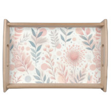 Pastel Pink Dotted Blume Blätter Floral Botanisch