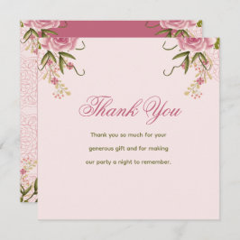 Pastel Pink Double Joint Twin Geburtstag Vielen Da Dankeskarte