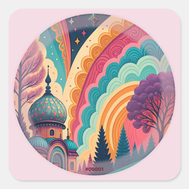 Pastel Pink Fantasy Sticker #0001 - Anpassbar (Vorderseite)