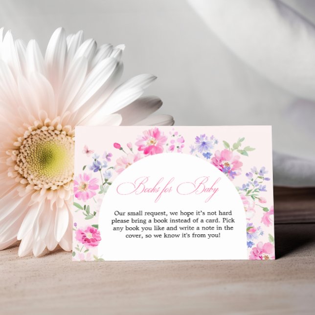 Pastel Pink Floral Arch Baby Shower Books For Baby Begleitkarte (Von Creator hochgeladen)