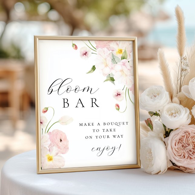 Pastel Pink Floral Bouqet Bar Poster (Von Creator hochgeladen)