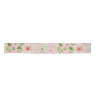 Pastel Pink Floral Pattern - Soft Blush Flowers  Satinband