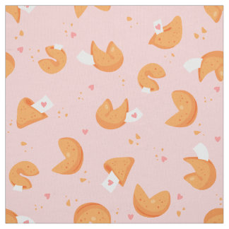 pastel pink fortune cookie love hearts lucky stoff