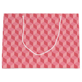 PASTEL PINK GEOMETRIC CUBE PATTERN GROßE GESCHENKTÜTE