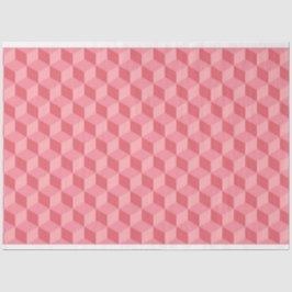 PASTEL PINK GEOMETRIC CUBE PATTERN SEIDENPAPIER