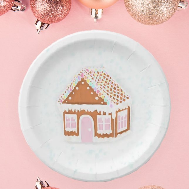 Pastel Pink Gingerbread Papiertafel Pappteller (Von Creator hochgeladen)